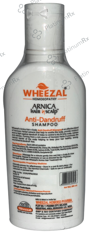 Wheezal Arnica Hair N Scalp Anti-Dandruff Shampoo 100 ml