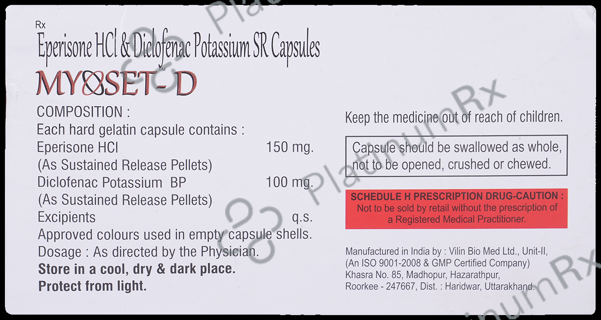 Myoset-D 150mg/100mg Capsule SR