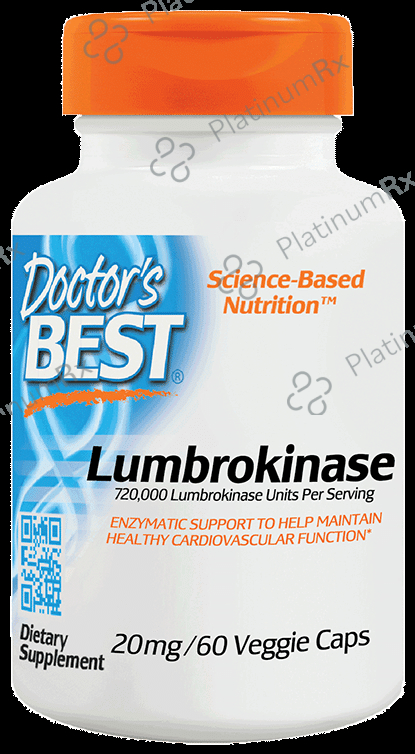 Doctor's Best Lumbrokinase 20mg Veggie Capsule - For Healthy Cardiovascular Function