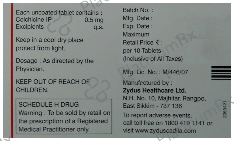 Zycolchin 0.5mg Tablet 10s