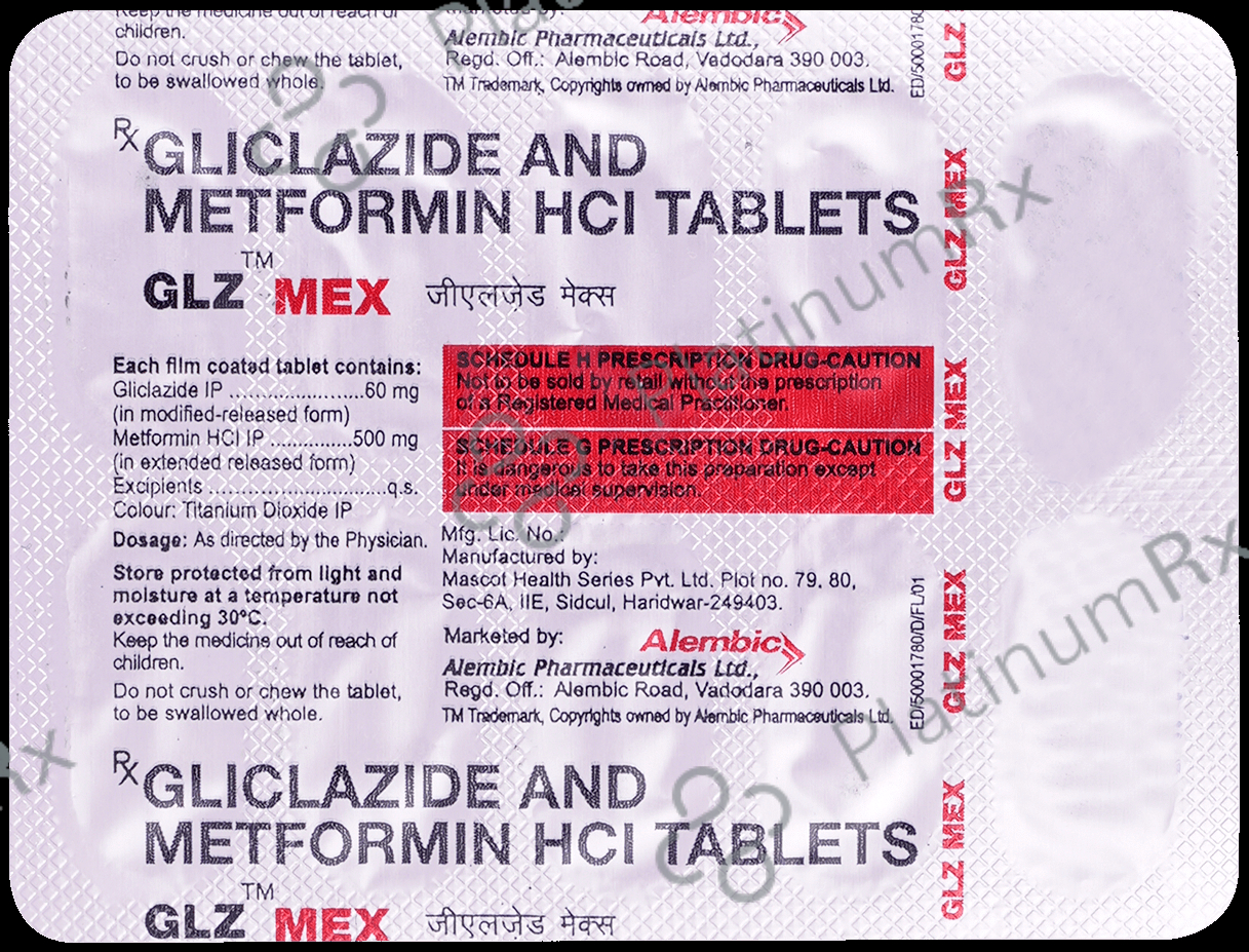 GLZ MEX 60/500mg Tablet SR 10s