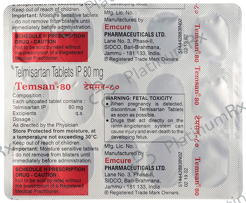 Temsan 80mg Tablet 15s
