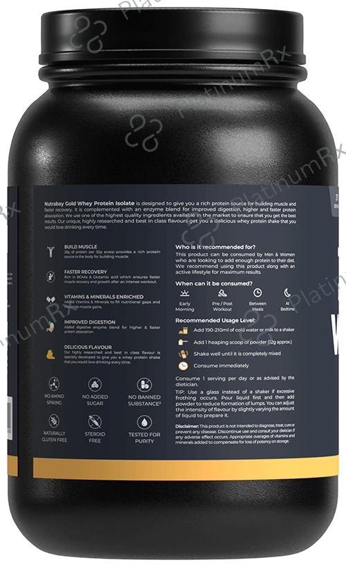 Nutrabay Isolate Whey Protein Powder Mango 1 kg