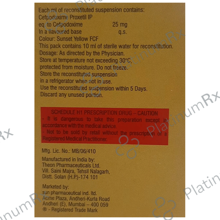 Cepodem 25mg Dry Syrup 10ml