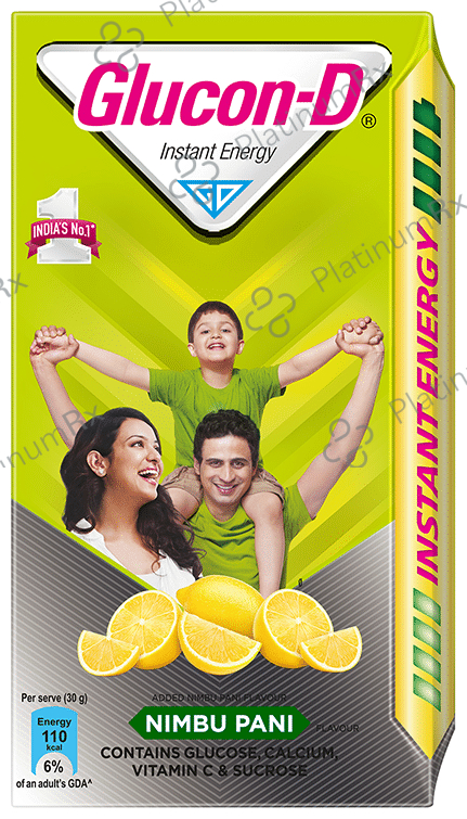 Glucon-D with Glucose, Calcium, Vitamin C & Sucrose - Flavour Nimbu Pani