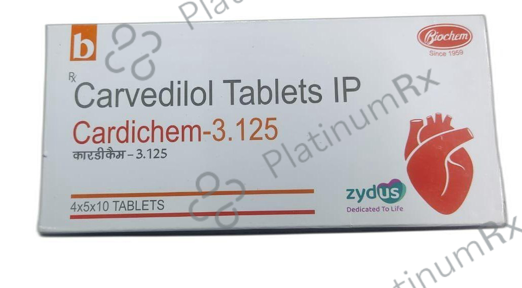 Cardichem 3.125mg Tablet 10s