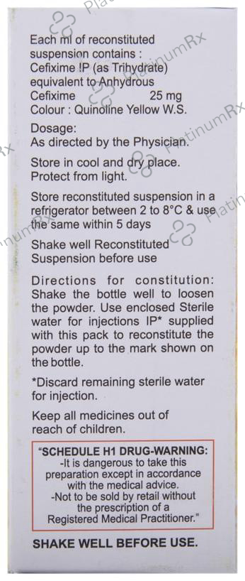 Cefolac 25mg Oral Suspension 10ml
