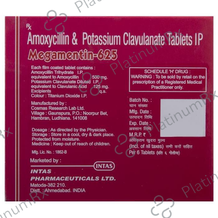 Megamentin 625mg Tablet 6s