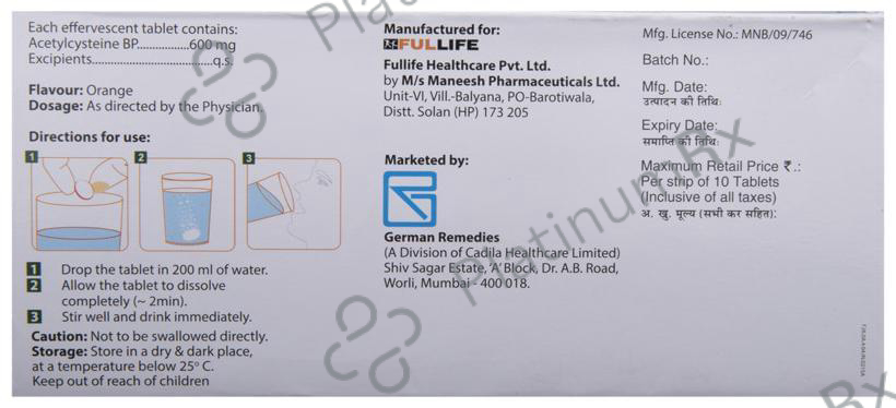Mucotab ET Orange Sugar Free 600mg Tablet 10s