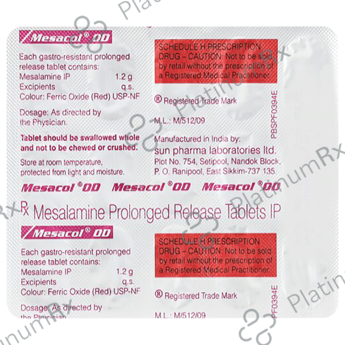 Mesacol OD 1200mg Tablet PR 15s
