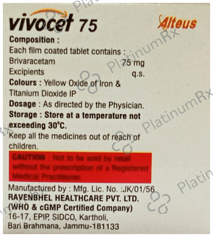 Vivocet 75 Tablet 15 Tablet