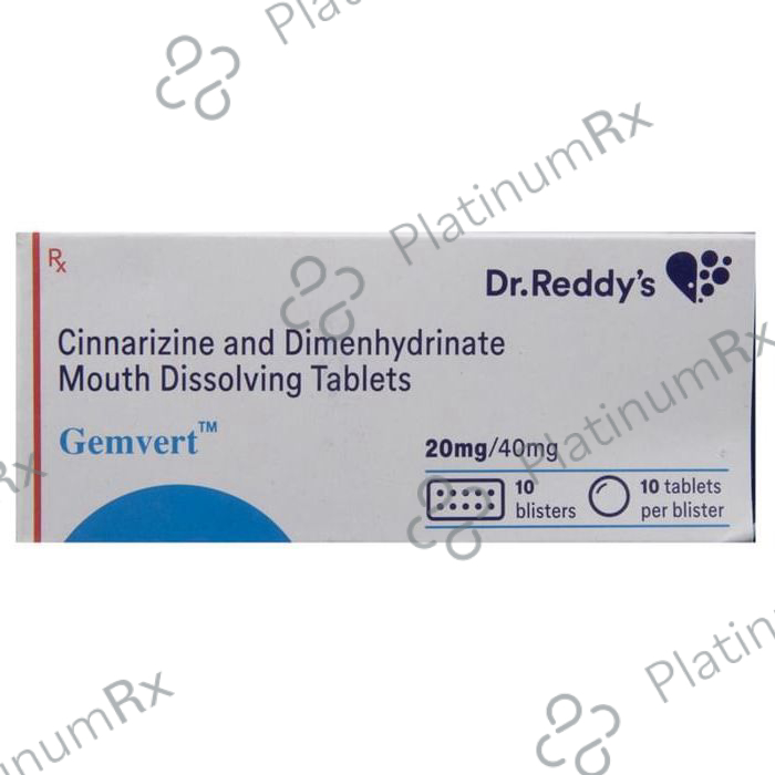 Gemvert 20/40mg Tablet 10s