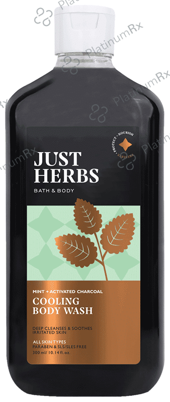 Just Herbs Mint+Activted Charcoal Cooling Body Wash
