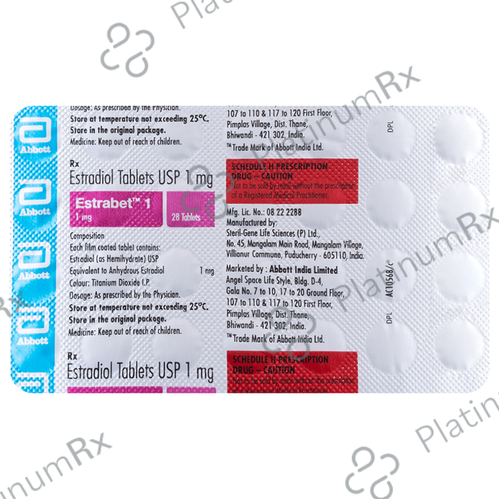 Estrabet 1mg Tablet 28s
