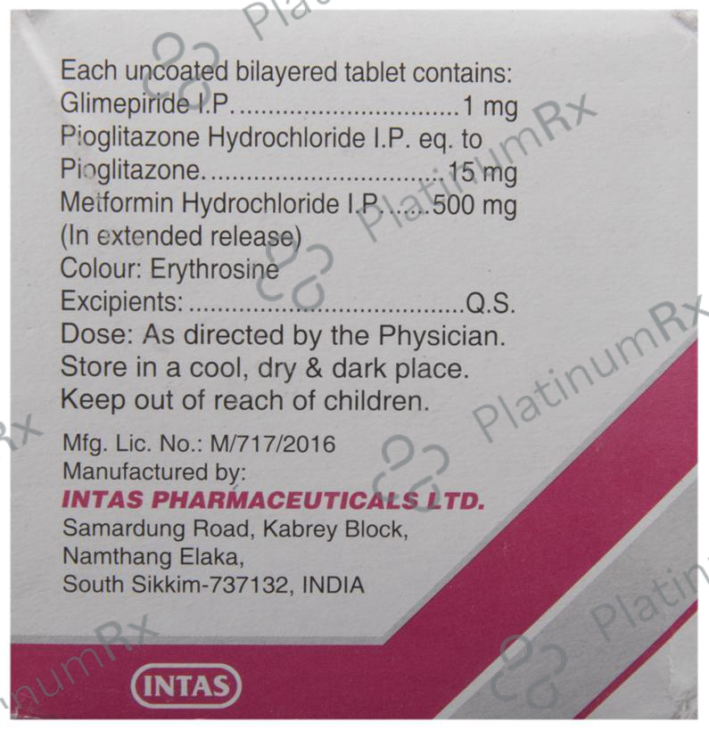 Zoryl MP 1/500/15mg Tablet ER 15s