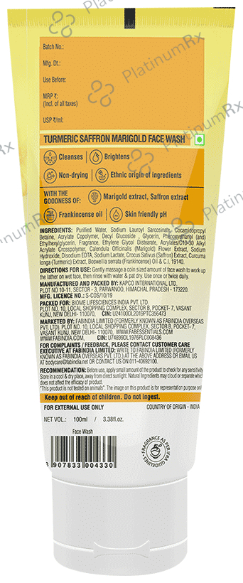 Fabessentials Turmeric, Saffron and Marigold Face Wash