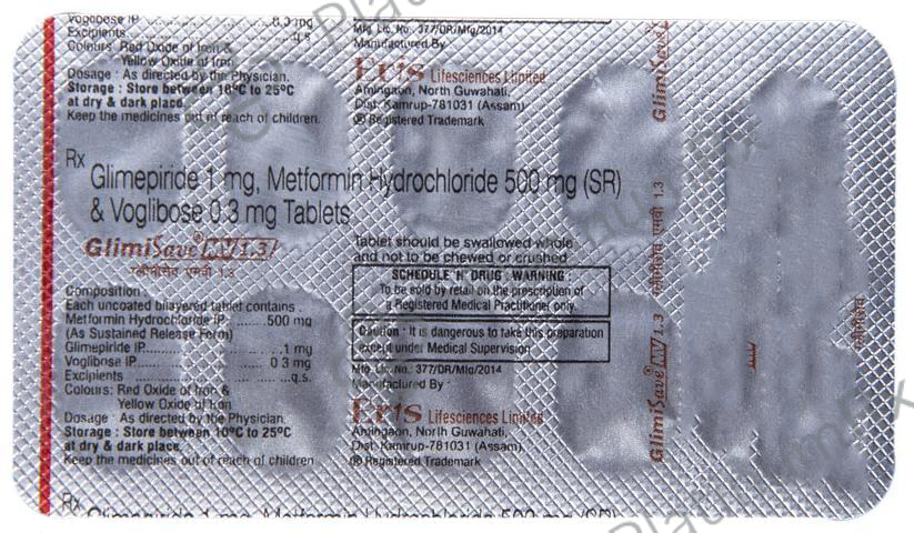 Glimisave MV 1.3/500mg Tablet SR 10s