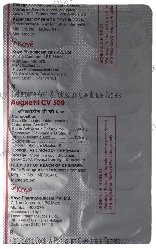Augxetil CV 500 Tablet