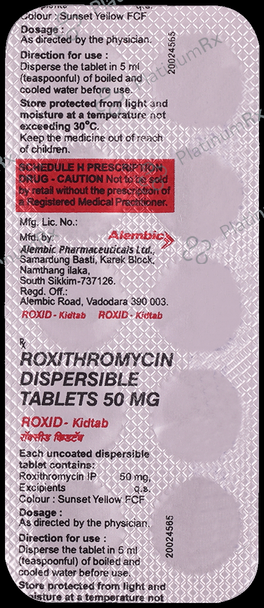 Roxid Kid 50mg Tablet 10s