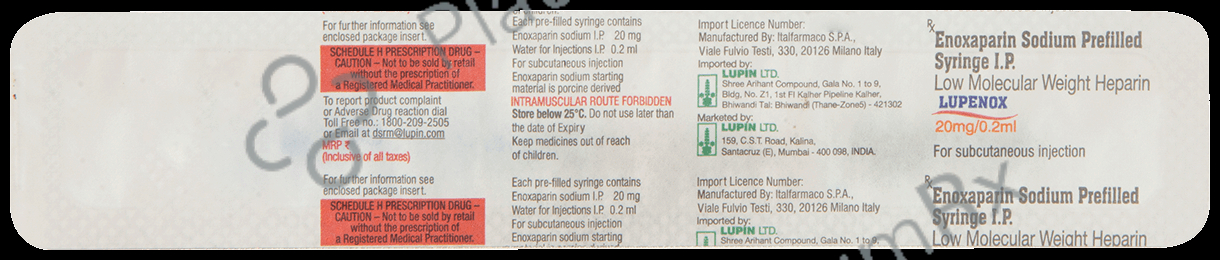 Lupenox 20mg Injection