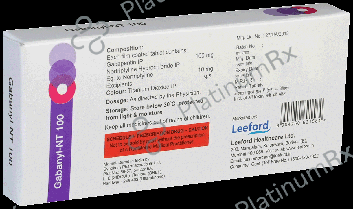 Gabanyl NT 100/10mg Tablet 10s