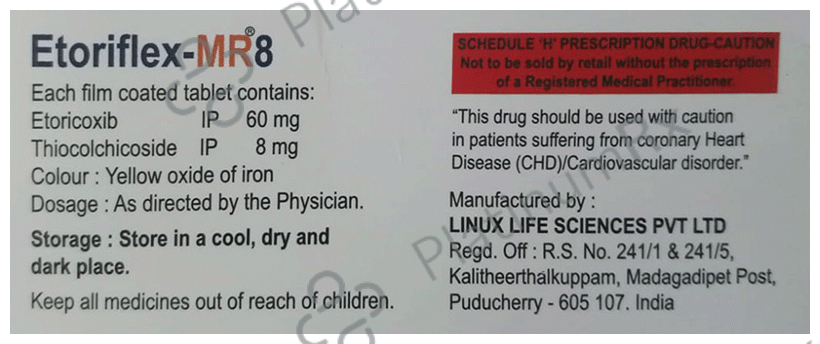 Etoriflex 60/8mg Tablet MR 10s