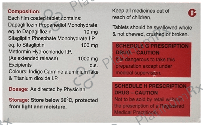 Sitazit DM 10/1000/100mg Tablet ER 10s