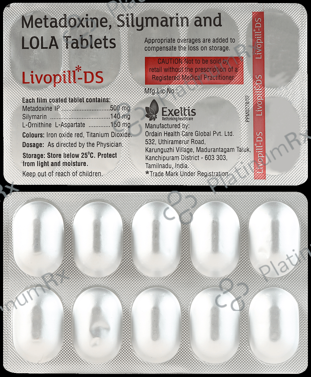 Livopill DS 150/500/140mg Tablet 10s