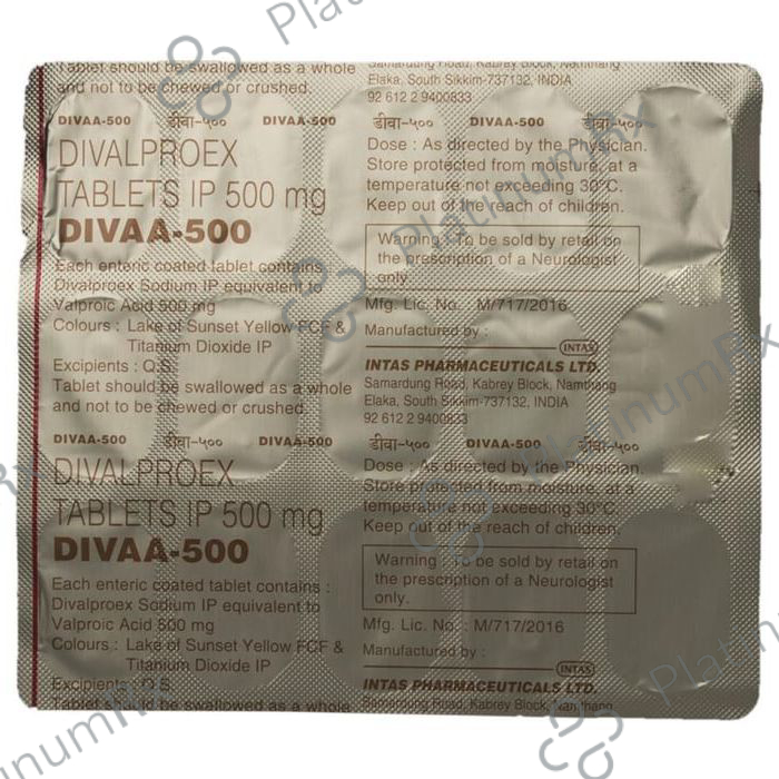 Divaa 500mg Tablet 15s