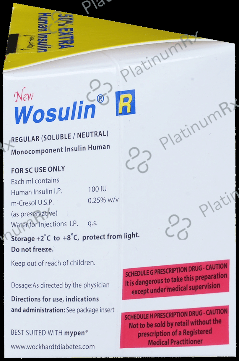 New Wosulin R (100 IU/ml) (3*3ml Refill Cartridge / Injection)