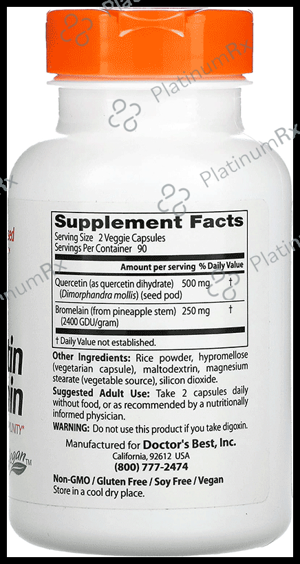 Doctor's Best Quercetin Bromelain Veggie Capsule - For Healthy Immunity