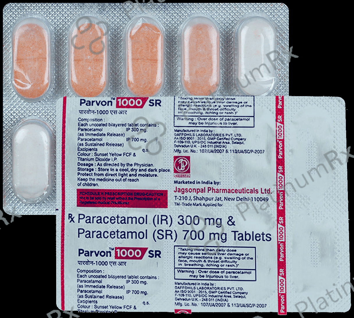 Parvon 1000/300mg SR Tablet 10s