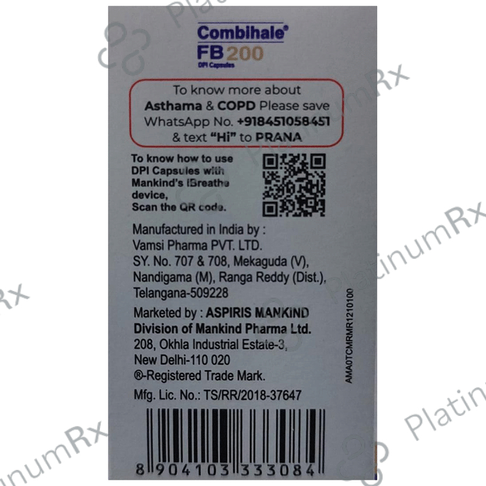 Combihale FB 200/6mcg Capsule 30s