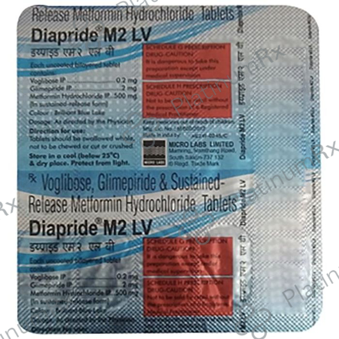 Diapride M2 LV 2/500/0.2mg Tablet SR 15s