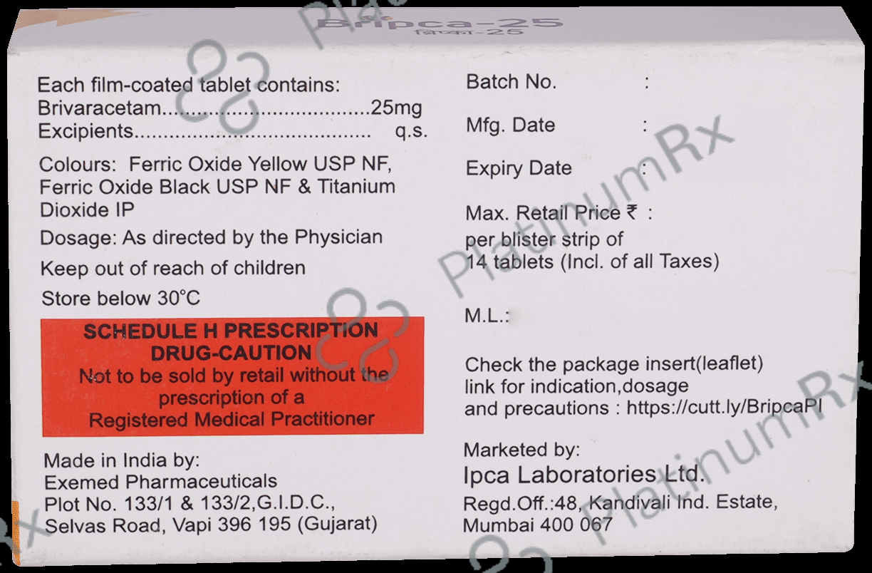 Bripca 25mg Tablet 14s