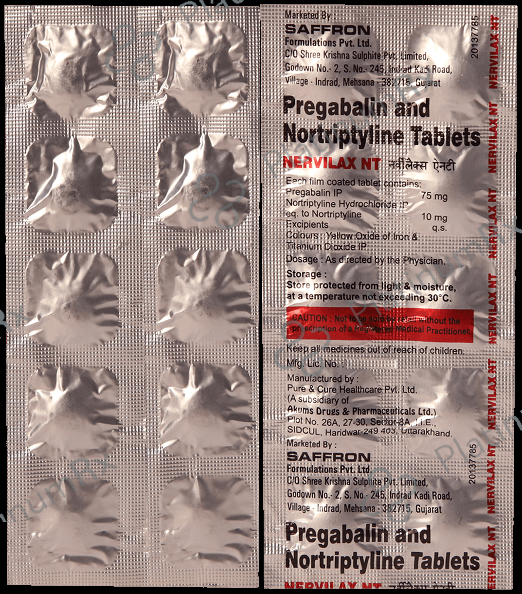 Nervilax NT 75mg/10mg Tablet