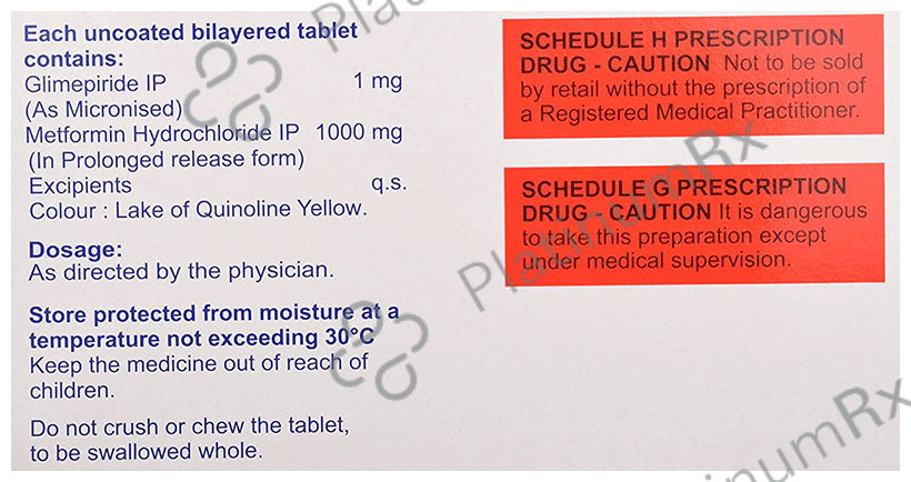 Glimser Forte 1 Tablet PR