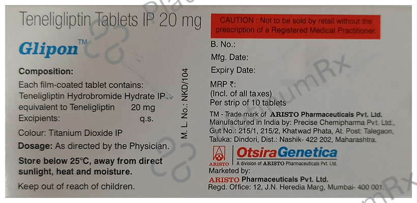 Glipon 20mg Tablet 10s
