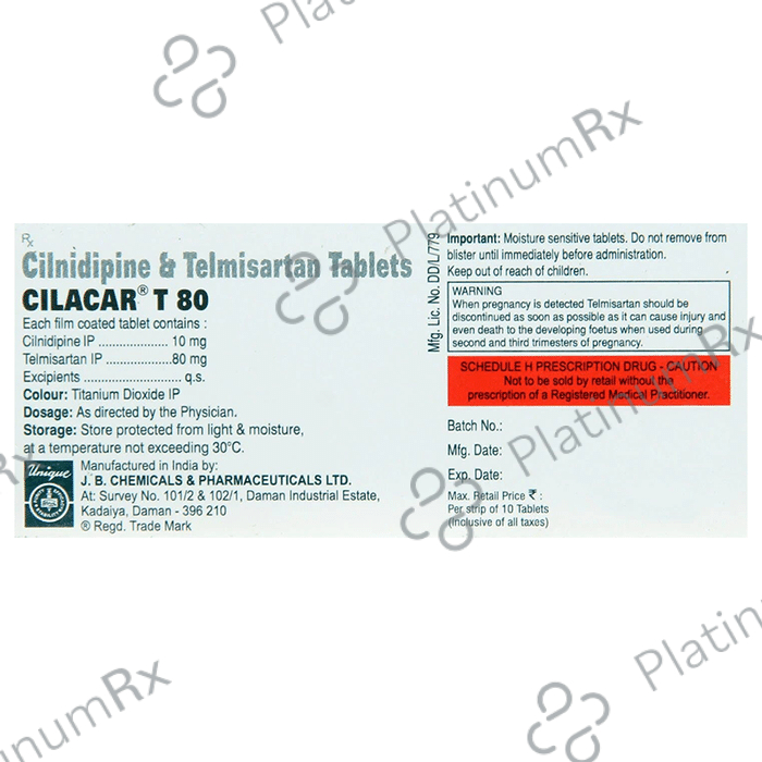 Cilacar T 80 Tablet 10 Tablet