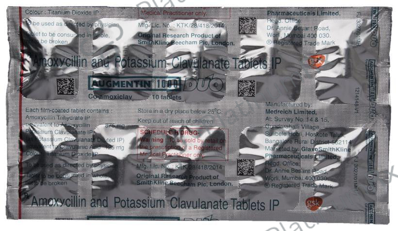 Augmentin 1000 Duo 875/125mg Tablet 10s