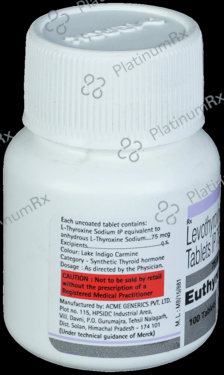 Euthyrox 75mg Tablet 100s