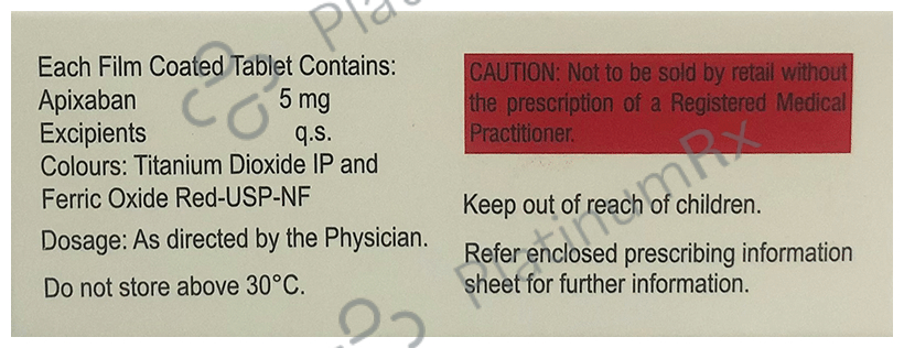 Elixaban 5mg Tablet 10s