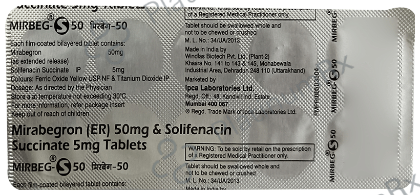 Mirbeg S 50/5mg Tablet ER 10s