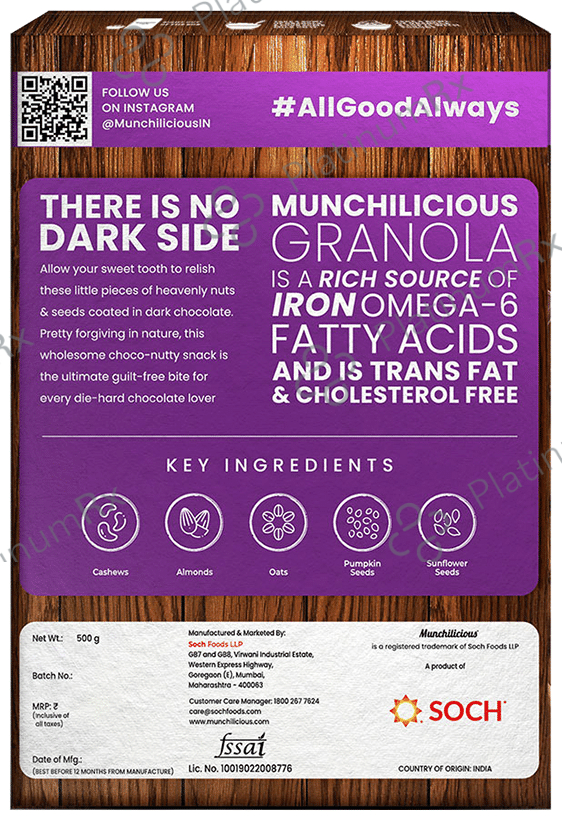 Munchilicious Granola Dark Chocolate