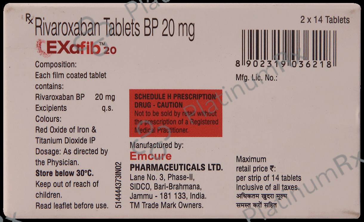 Exafib 20mg Tablet 14s