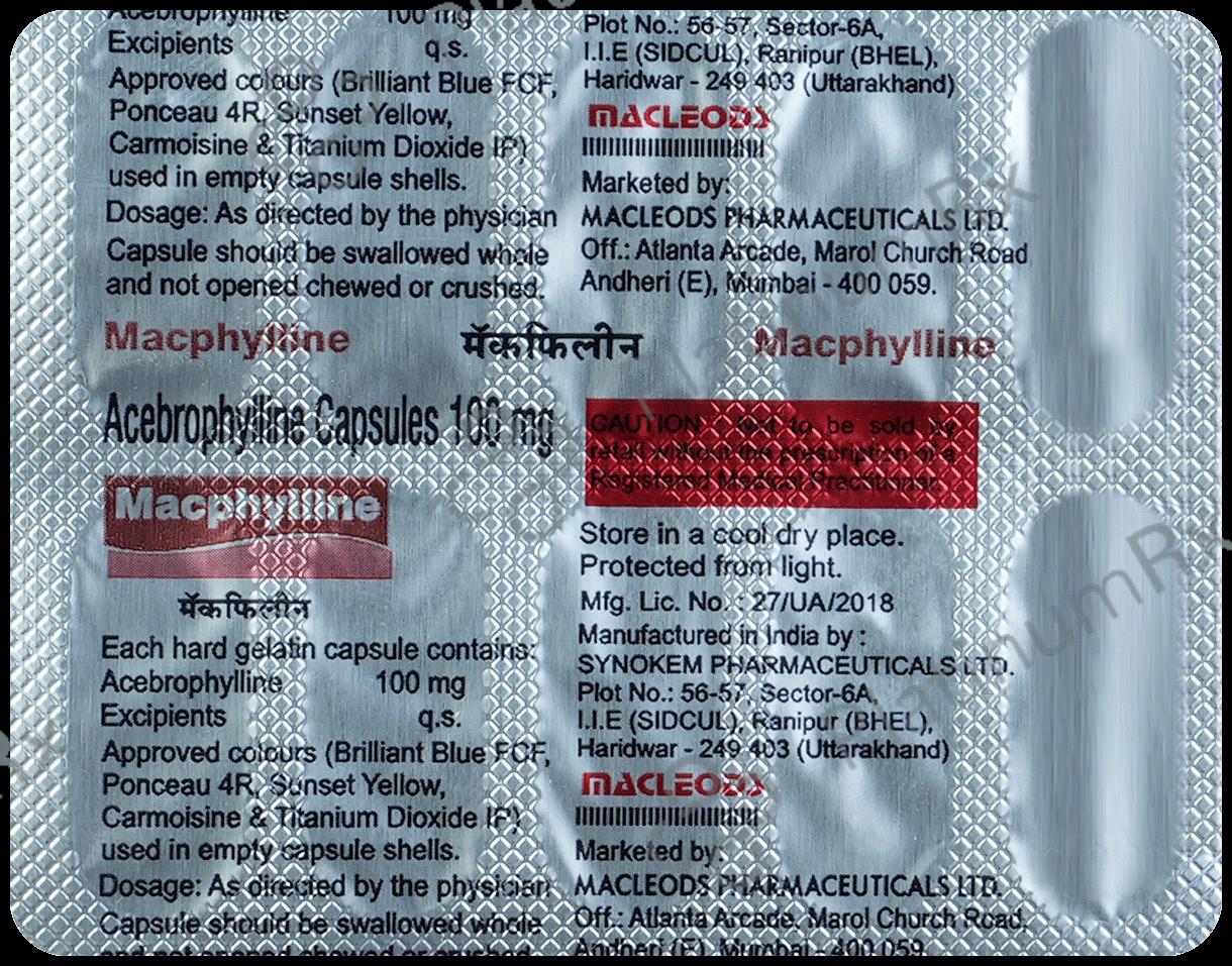 Macphylline 100mg Capsule 10s