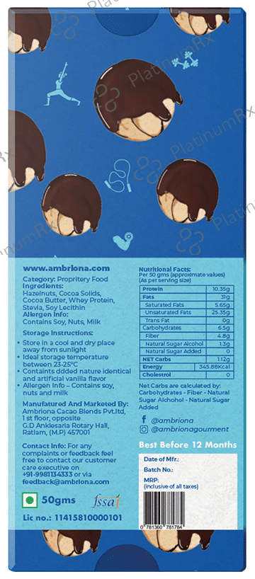 Daarzel Keto 65% Dark Chocolate Coated Hazelnuts Sugar Free