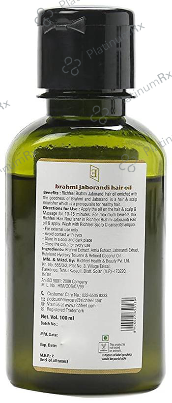 Richfeel Naturals Brahmi Jaborandi Nourishing Hair Oil 100 ml