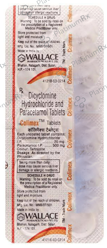 Colimex 20/500mg Tablet 10s