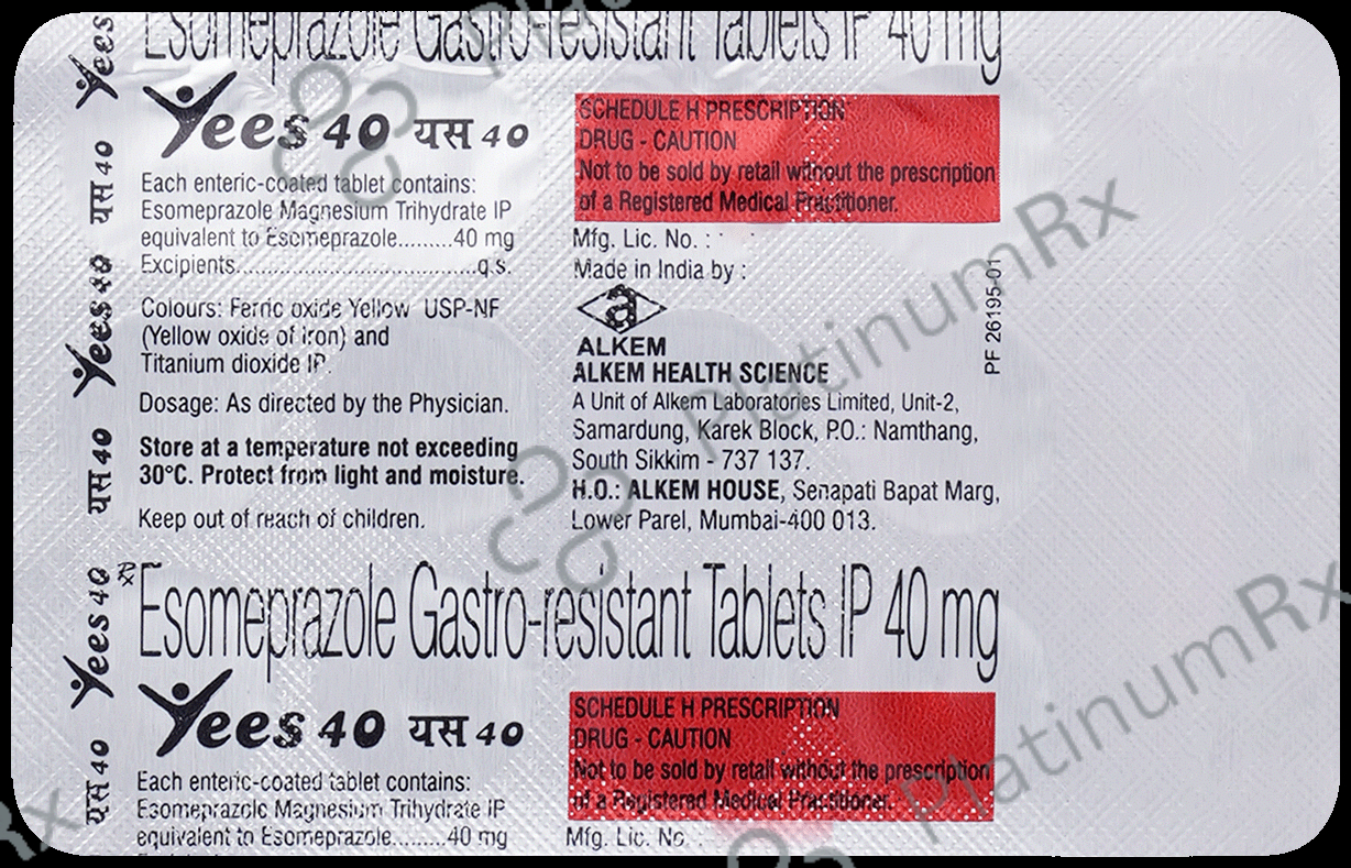 Yees 40mg Tablet 15s